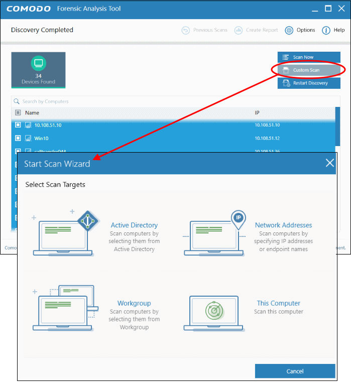 Scan Computers by Network Addresses, Advanced Persistent Threats